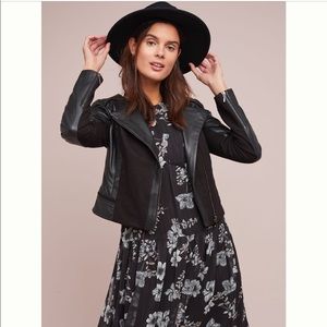 Anthropologie ettitwa Black Leather jacket XL
